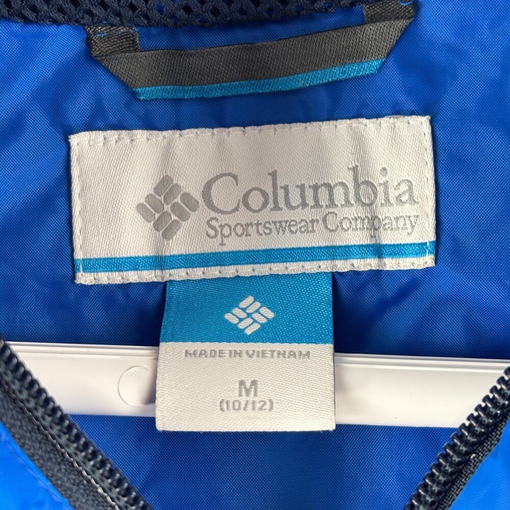 Columbia Windbreaker Rain Jacket Kids Blue Medium (10/12) Hooded - Picture 4 of 13